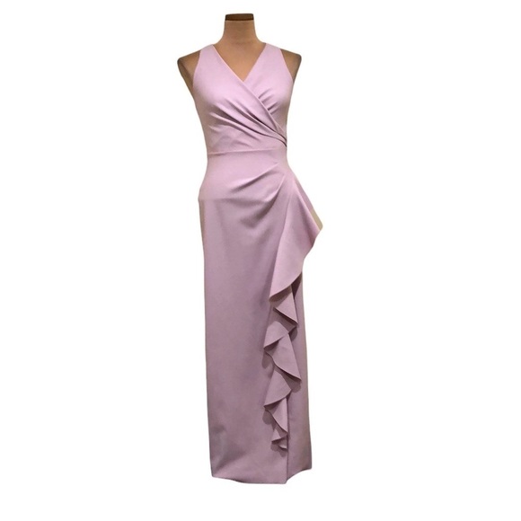NWT Alex & Eve by Alex Evenings Maxi Dress Size 2 Blush Ruffle Gown - Picture 1 of 10